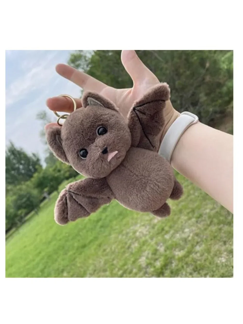 Bat Keychain Plush Bag Charm Accessory Women Soft Stuffed Animal Keychain Goth